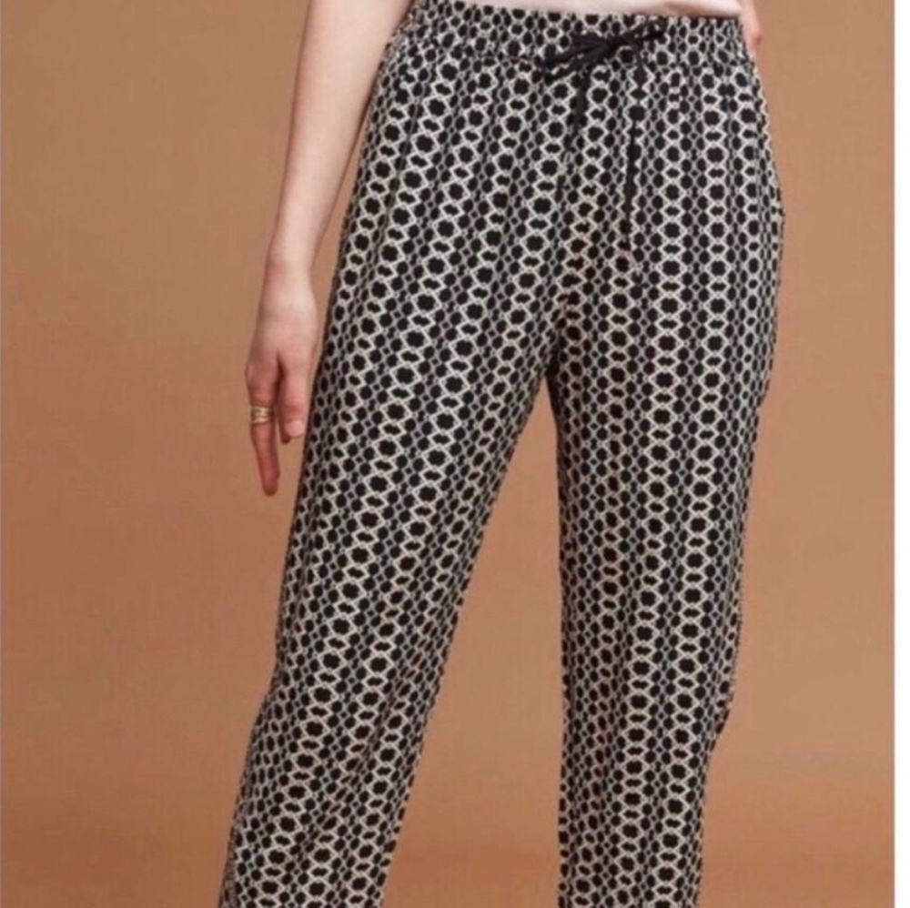 Antrophology Philosophy Navy White Wide Leg Pants